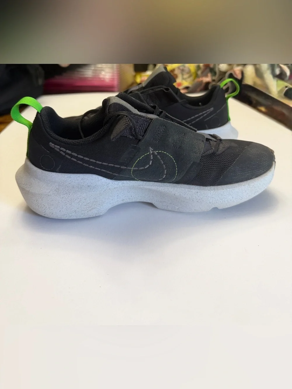 Nike Crater Impact GS Black Green Strike Sneakers 5.5Y (Women's 7) DB3551-001
